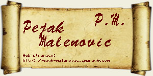 Pejak Malenović vizit kartica